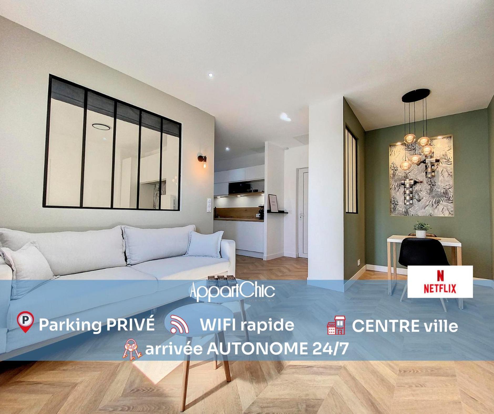 Appartchic - Appartement Standing - Plein Centre & Parking Prive 克雷翁 外观 照片